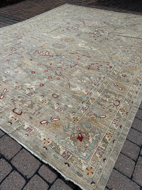 New Modern Afghan Oushak Handmade Rug, Muted Allover Abstract Design, 12x15 gallery