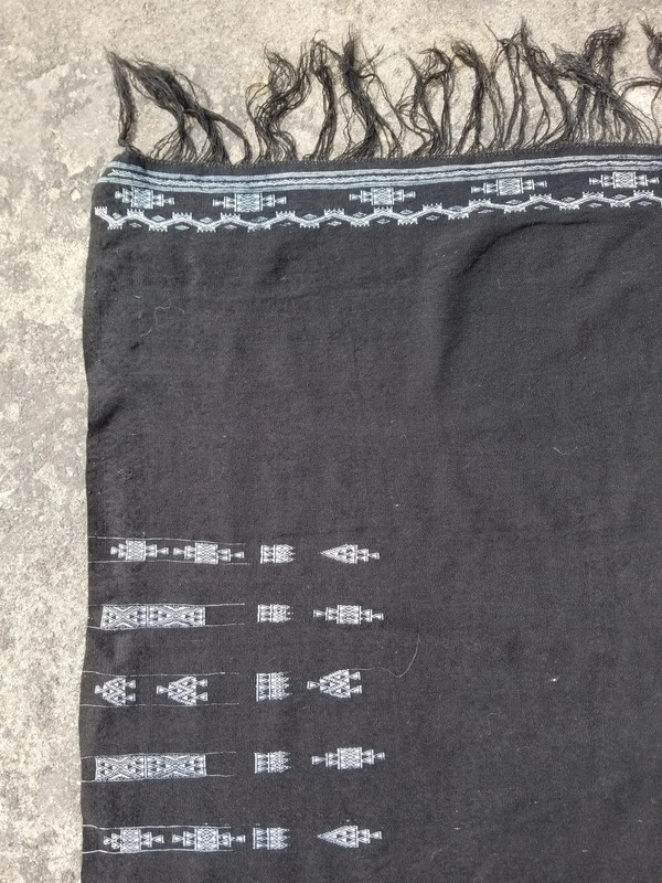 Vintage Traditional Handmade Tunisian Bakhnoug Wedding Shawl 6.5x3.1 ft gallery