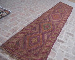 2×12 Ft Antique Handmade Afghan Moshvani Hallway Runner Persian Wool Tribal Rug