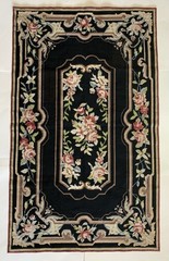 Vintage Handmade Needlepoint Wool Rug French Aubusson Tapestry (Approx. 3” x 5”)