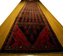 4 x 17 Hand Knotted Antique 1930s Bakhtiari Kurdish Runner_Veggie Dyed Fine Wool