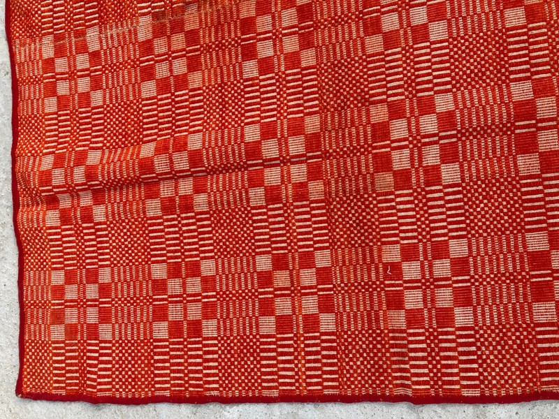 Vintage Handmade Geometric Traditional Wool Flatweave Rug 203x194 cm gallery