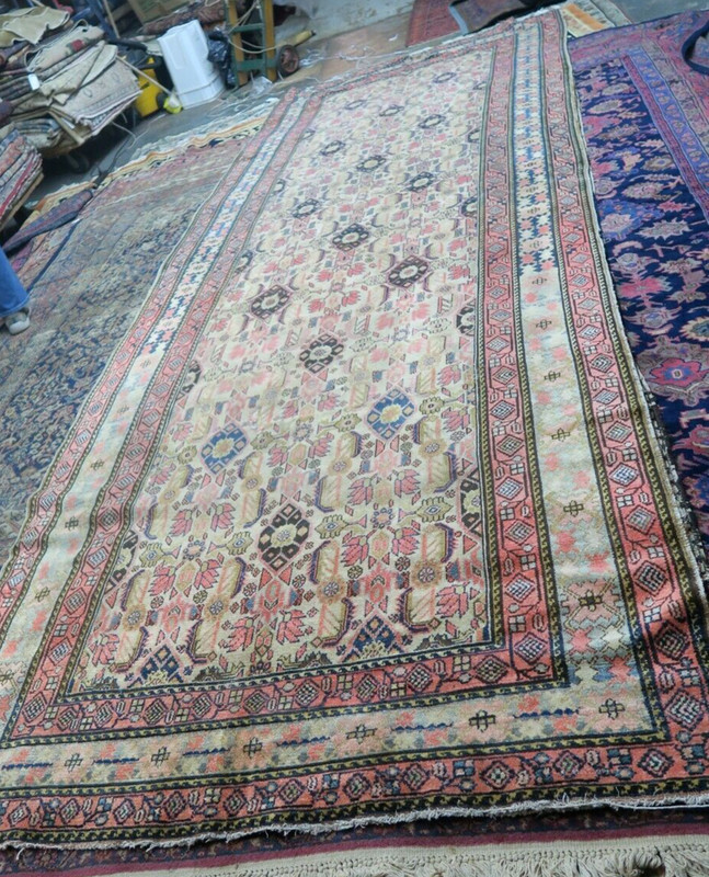Vintage Kurdish Long Area Rug Wool Hand Knotted 5'10 x 16'3 Shabby Distressed gallery