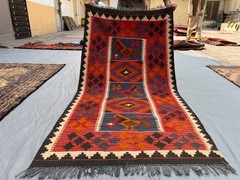 3×6 Vintage Afghan Kilim Rug, Handwoven Tribal Birds Geometric oriental Rare Rug