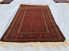 4×6 ft Fine Afghan Hand Knotted Vintage Area Rug Tribal Baluchi Geometric Carpet
