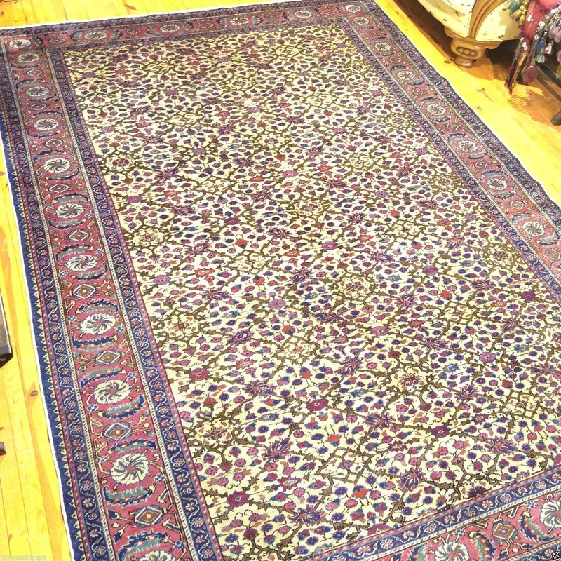 Genuine Ca1900-1939s Antique Wool Pile Turkish Hereke Rug 8x11ft gallery