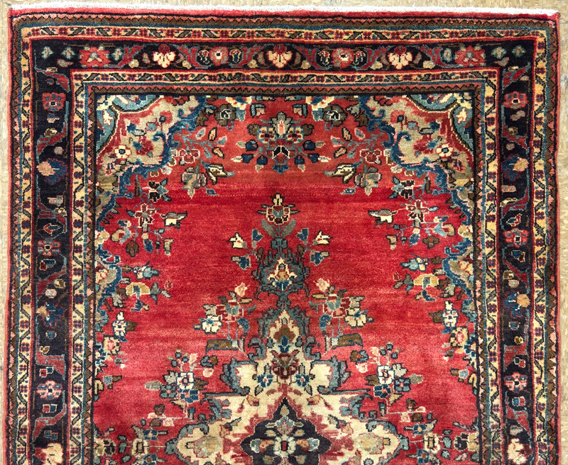 Vintage Hamedan Hand Knotted Wool Tribal Area Rug 4x6 Oriental Carpet Red Blue gallery