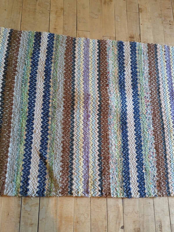 Antique Imported Swedish Hand Made Rag Rug Runner (25" x 94" ) Very Pretty gallery