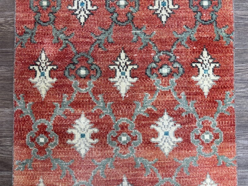 2x5 Vintage Red Turkish Runner, Hand-Knotted Wool Rug, Small Oushak Runner gallery