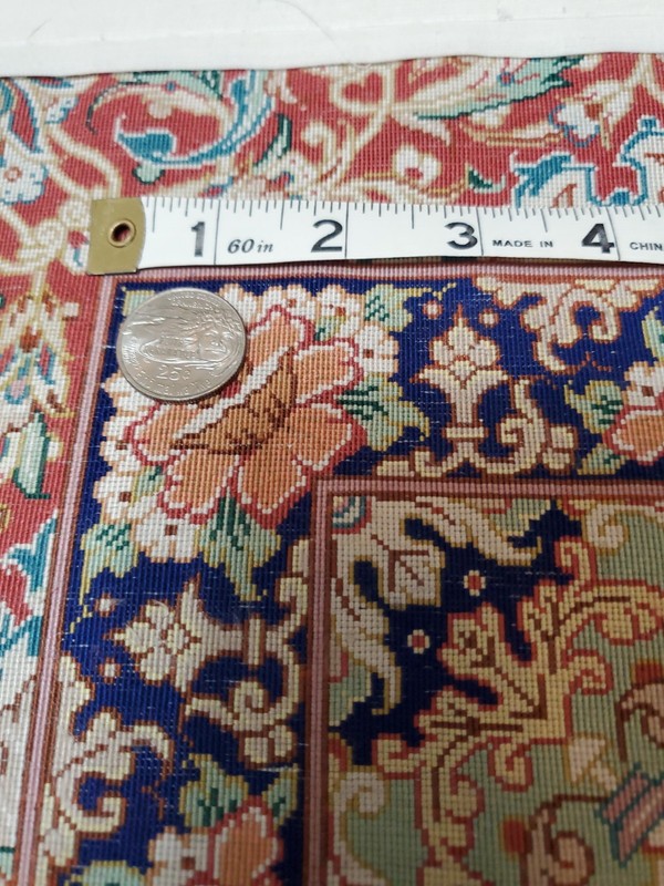 Signed Handknotted Fine Per'sian 100% Silk Rug, 900KPSI, 2x1.3Meters gallery