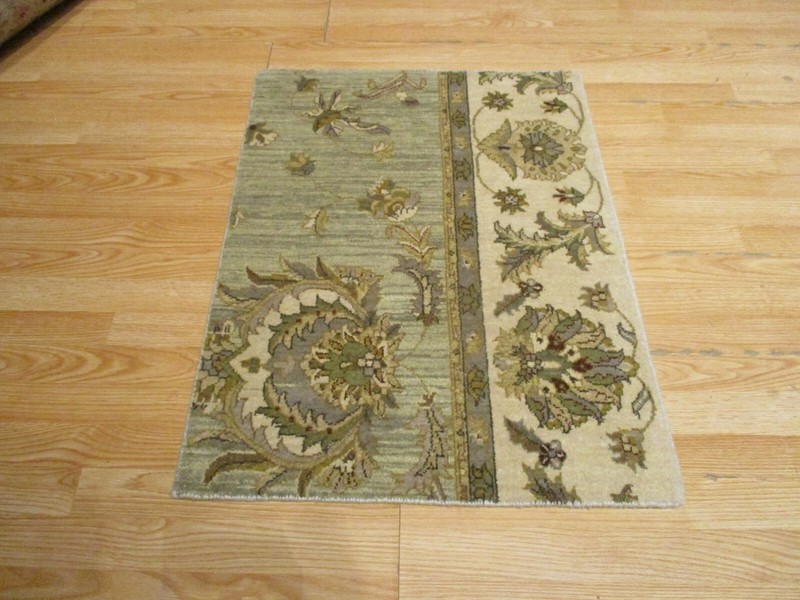 2x3 Modern Agra ABC Collection Handmade-knotted Wool Rug #19 gallery
