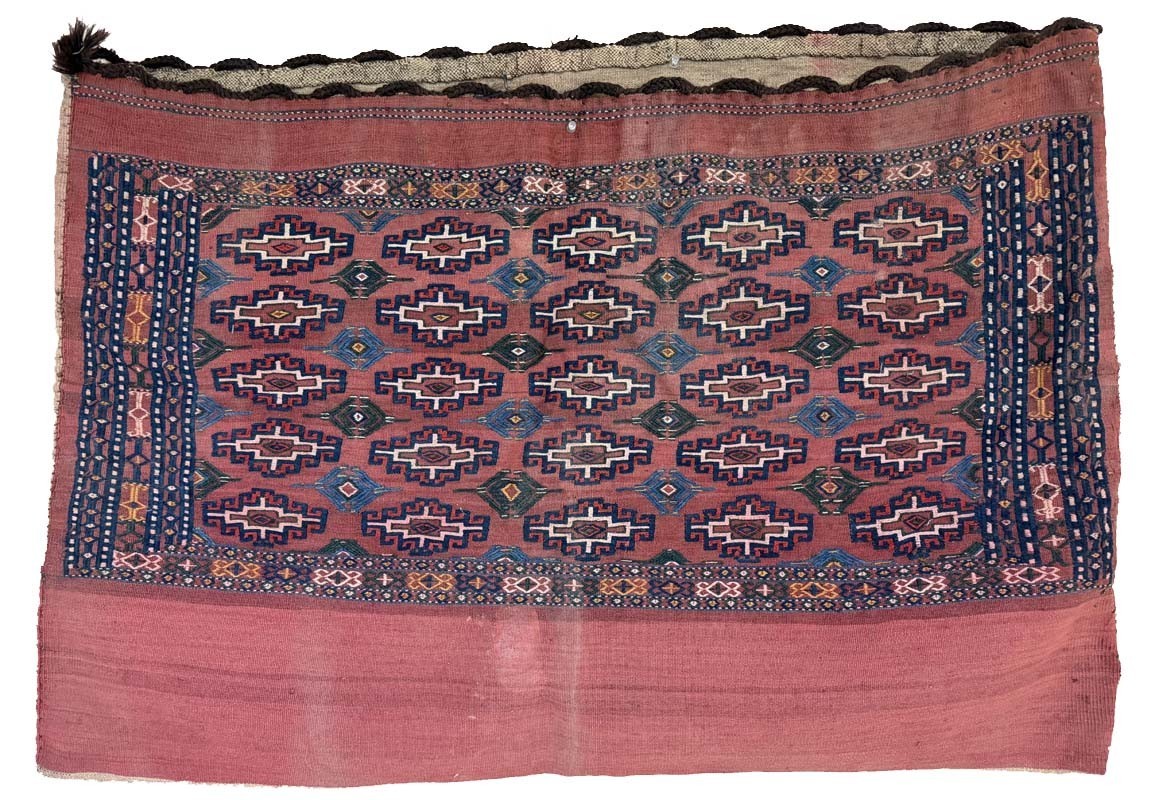 OLD TURKOMAN YOMUD CHUVAL SOUMAC RUG gallery