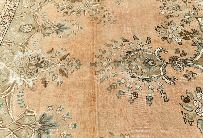10X12 ft Handmade Semi-Antique Oriental Rug Distressed Medallion Design Carpet gallery