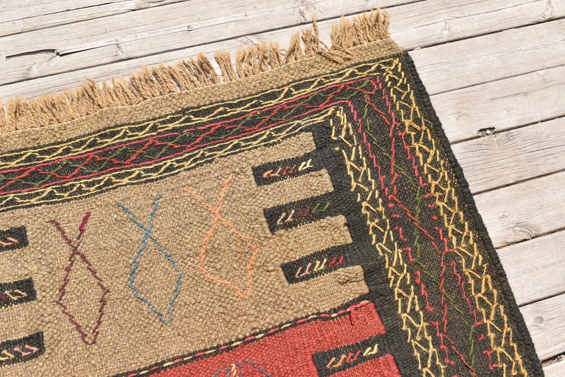 Turkish Rug 3x5 Handwoven East Anatolian Vintage Cicim Natural Kilim 100x165cm gallery