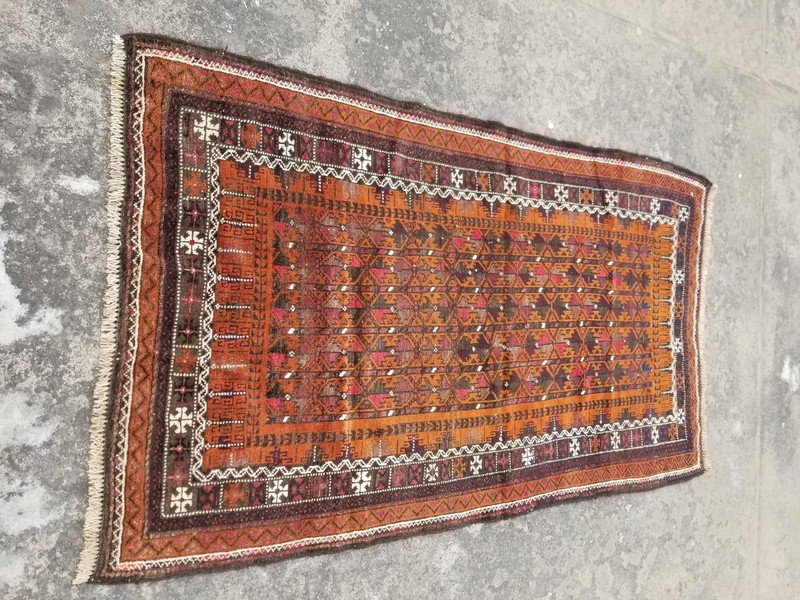 Antique Traditional Handmade Afghan Wool Multicolor Rug 180 x 104 cm gallery