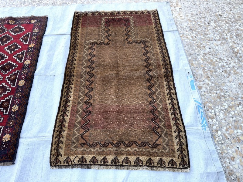 Antique Terracotta Traditional Muted Rug 3x5 Afghan Baluchi Nomadic Faded Carpet gallery