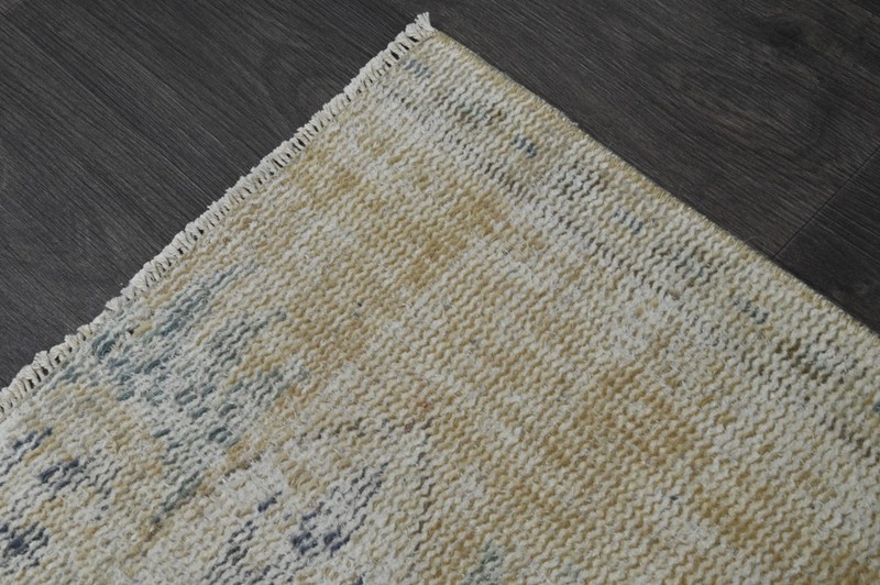 Vintage Turkish Runner Rug 2x5ft BEIGE Handmade Anatolian Oushak Hallway Wool gallery