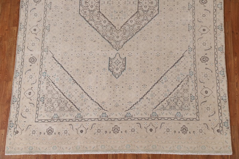 Distressed Traditional Muted Area Rug 7x10 ft Hand-knotted Wool Vintage Carpet gallery