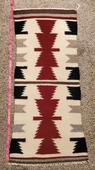 Vintage Handwoven Navajo Wool Rug Saddle Blanket Storm Pattern 35×15