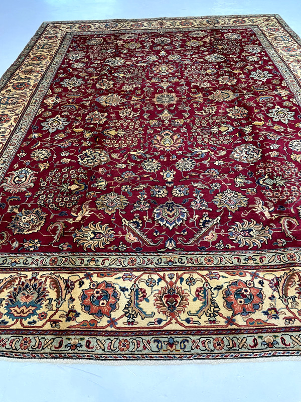Antique Oriental Hand-Knotted Wool Area Rug Red/Beige/Blue/Green 10' x 13' gallery