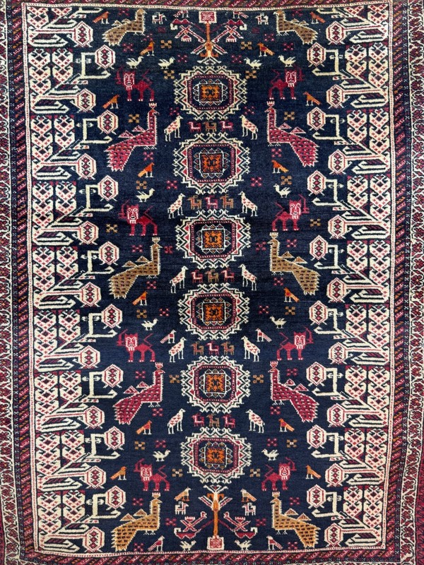 Vintage Fabulous Hand Knotted Oriental Wool Rug Carpet 132x104 Cm gallery