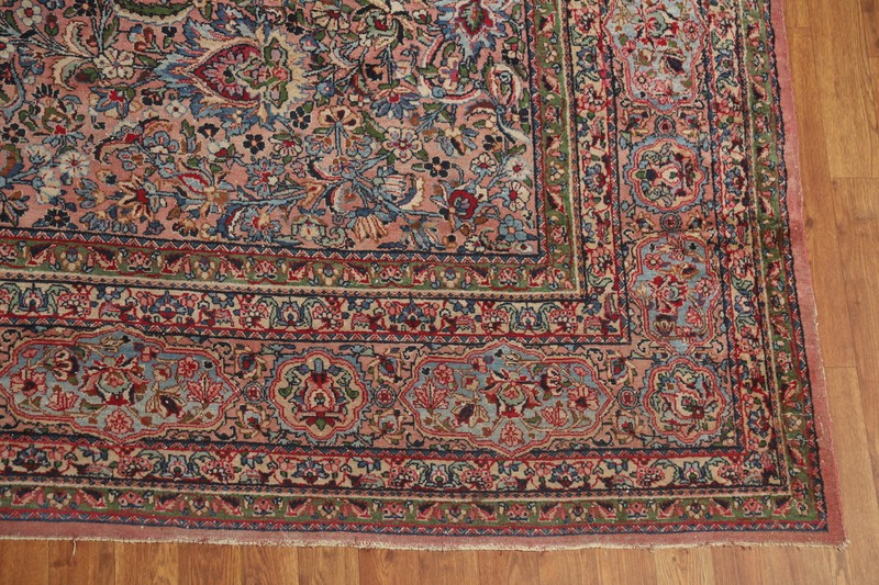 Antique Vegetable Dye Kirman Traditional Hand-made Rug Living Room Carpet 9x18 gallery
