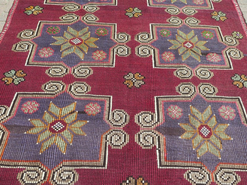 Turkish Mut Nomad Area Rugs Handmade Wool Kilim 74"X118" Boho Rug Kelim Carpet gallery