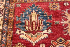 9′ X 6′ CAUCASIAN KAZAK DESIGN 100% NATURAL WOOL RUG. Afghan Handmade Wool Rug