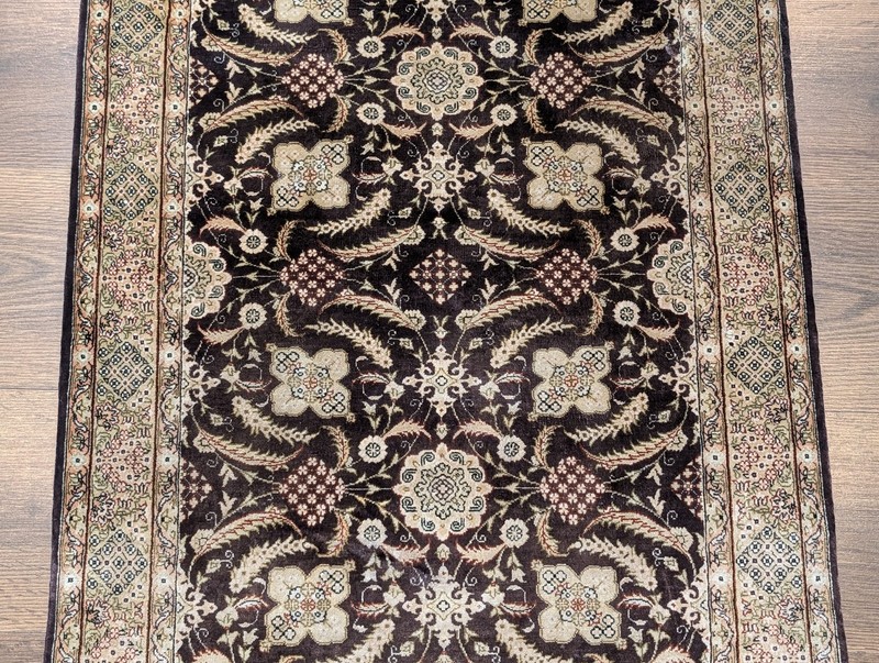 Small Silk Hereke Rug 2x3, Plum, Fine 500 KPSI gallery