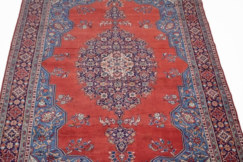 Vintage Handmade Oriental Rug Traditional Orange-Red Floral Style Carpet 7X11 ft gallery