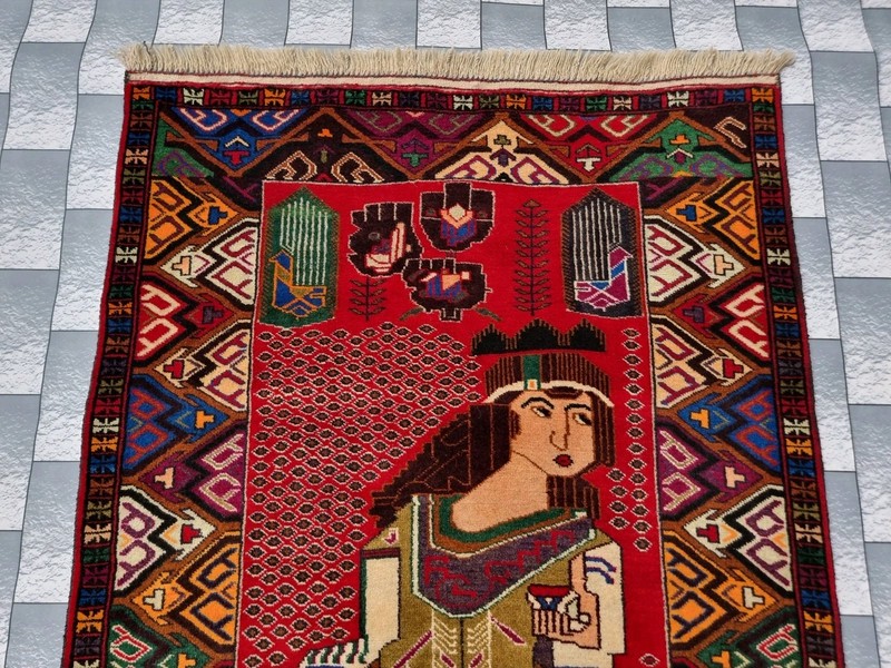 Afghan Han dmade Persian Style Rug Wall Hanging Musician Art Tribal Carpet gallery