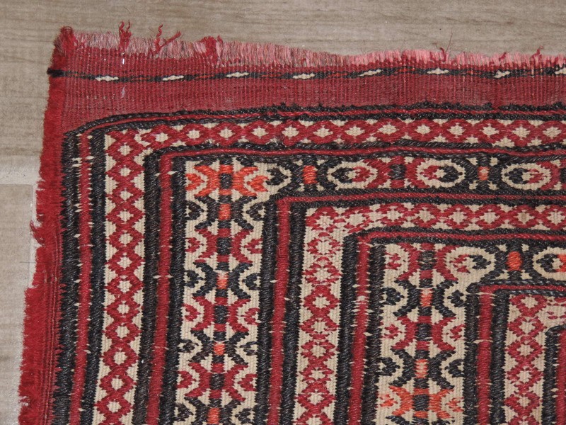 Handmade Tekke Turkoman Torba Flatweave Wool Rug gallery