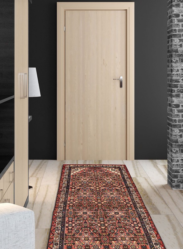 3'5" x 9'1" Vintage Hand-knotted Runner Rug Traditional Oriental Wool Carpet gallery