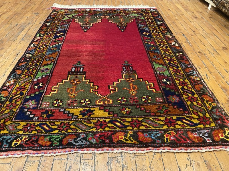 Antique 1900-1939s Exclusive Turkish Wool Pile Carpet 3’8”x5’4” gallery
