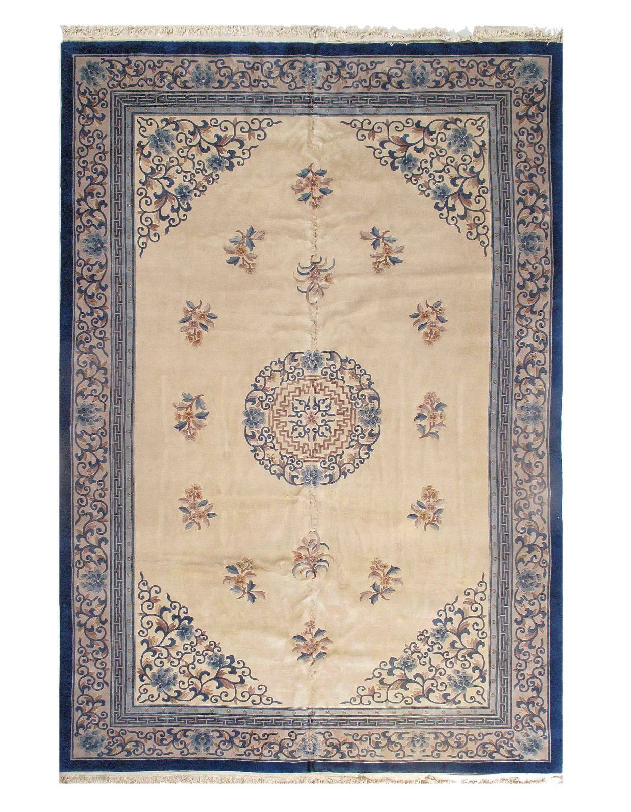 Ivory Fine Hand Knotted Chinese Peking Wool Rug 12' X 17'11'' gallery