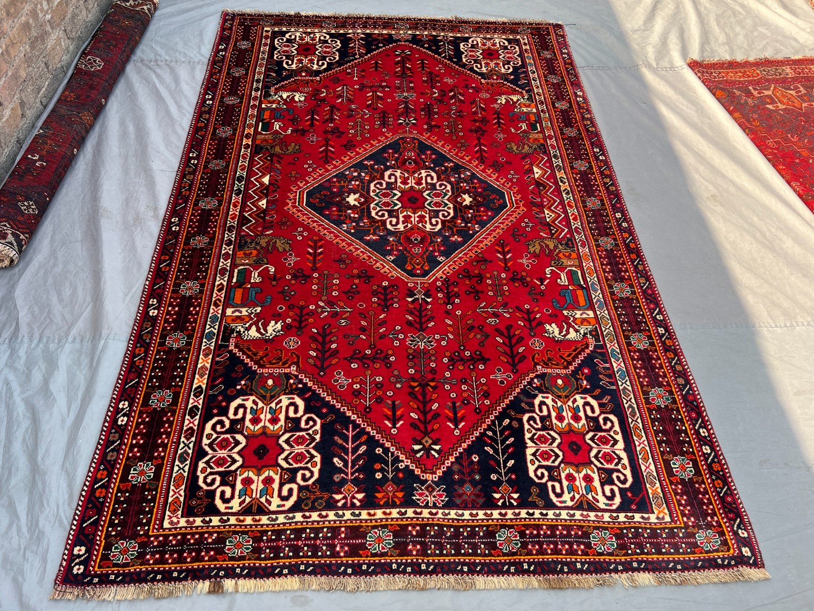 5'4 x 8'4 ft Vintage Afghan Tribal Baluchi Style Hand knotted Wool Red Area Rug gallery