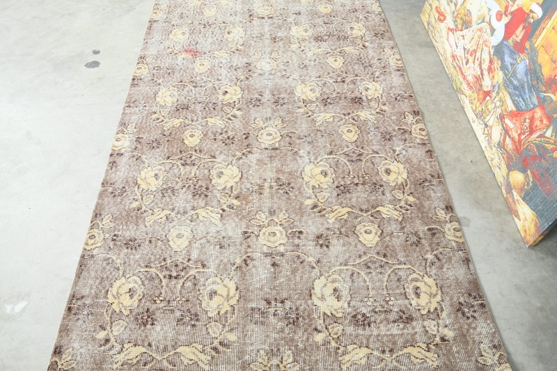 4x7 Turkish Antique Rug Anatolian Hand-Knotted Vintage Oushak Small Carpet,1488 gallery