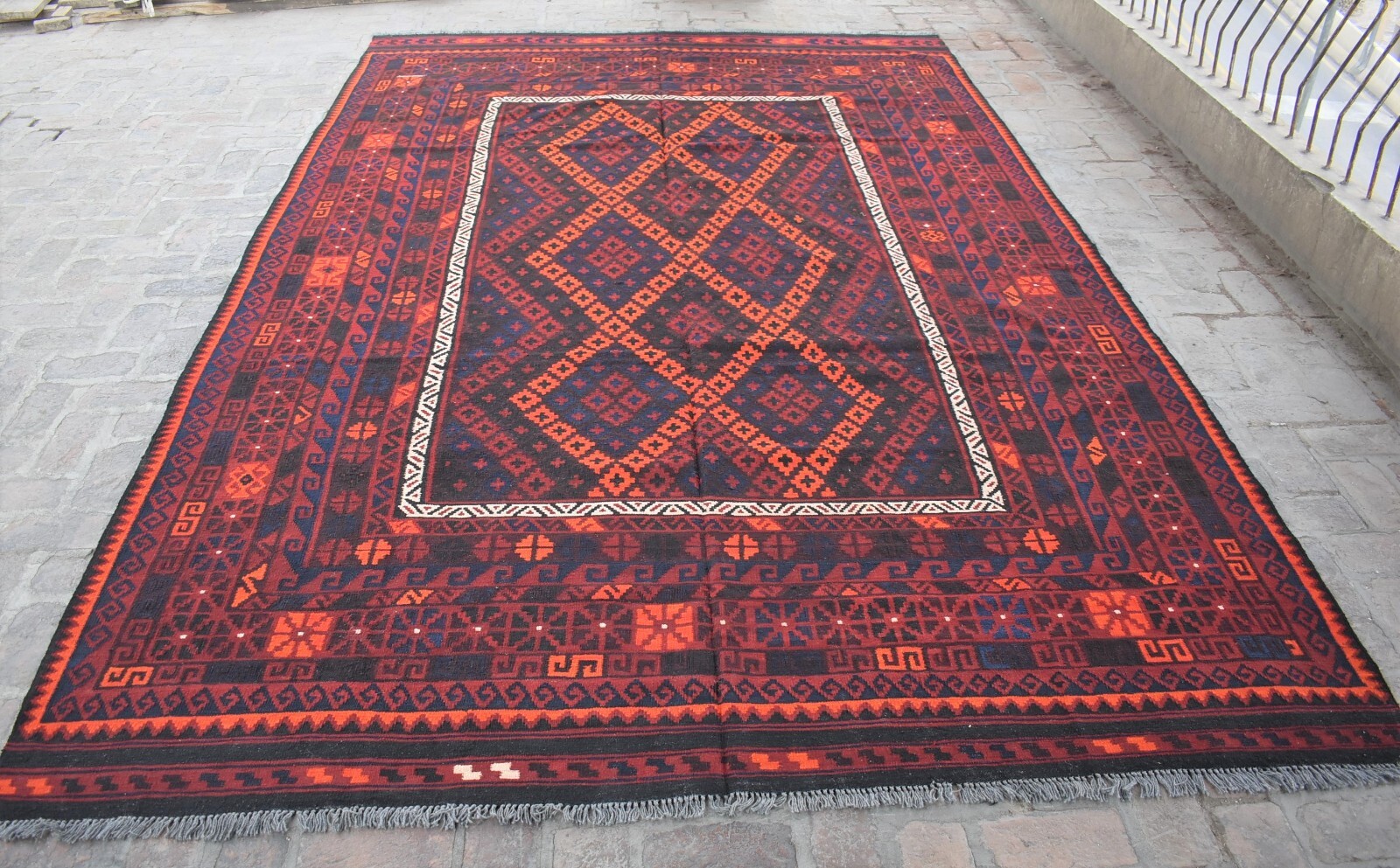 8x13 Handmade Afghan Tribal Ghalmouri Kilim Rug Vintage Persian Large Area Rug gallery