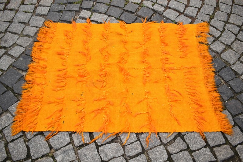 Antique Konia Tulu Rug 33'' x 43'' Collector Item Anatolian Damaged Tulu Rug gallery