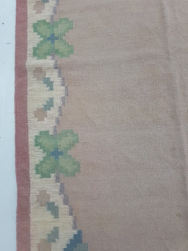 Vintage Handmade Traditional Swedish Floral Kilim Floor Rug Carpet 227x167 cm gallery