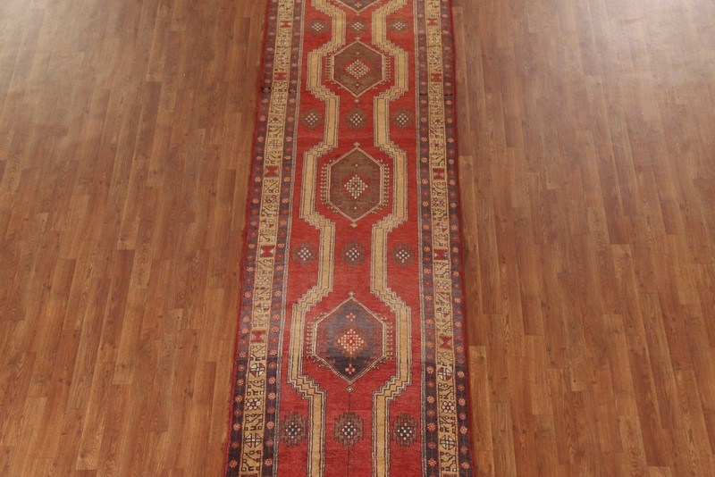 Vegetable Dye Hand-made Runner Rug 3x12 Tribal Traditional Hallway Wool Carpet gallery