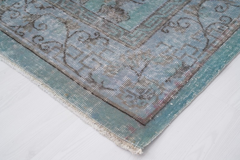 Large Overdyed Turkish Vintage Oushak Rug 7 x 10 ft Oversize Handmade Carpet 297 gallery