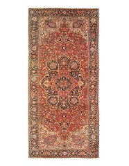 Antique Hand Knotted Heriz 10’9” X 22’1”