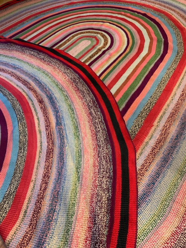 Oval Braided Rug Large 10 X 13 feet Rainbow Folk Art Handmade carpet Cabin Rug gallery