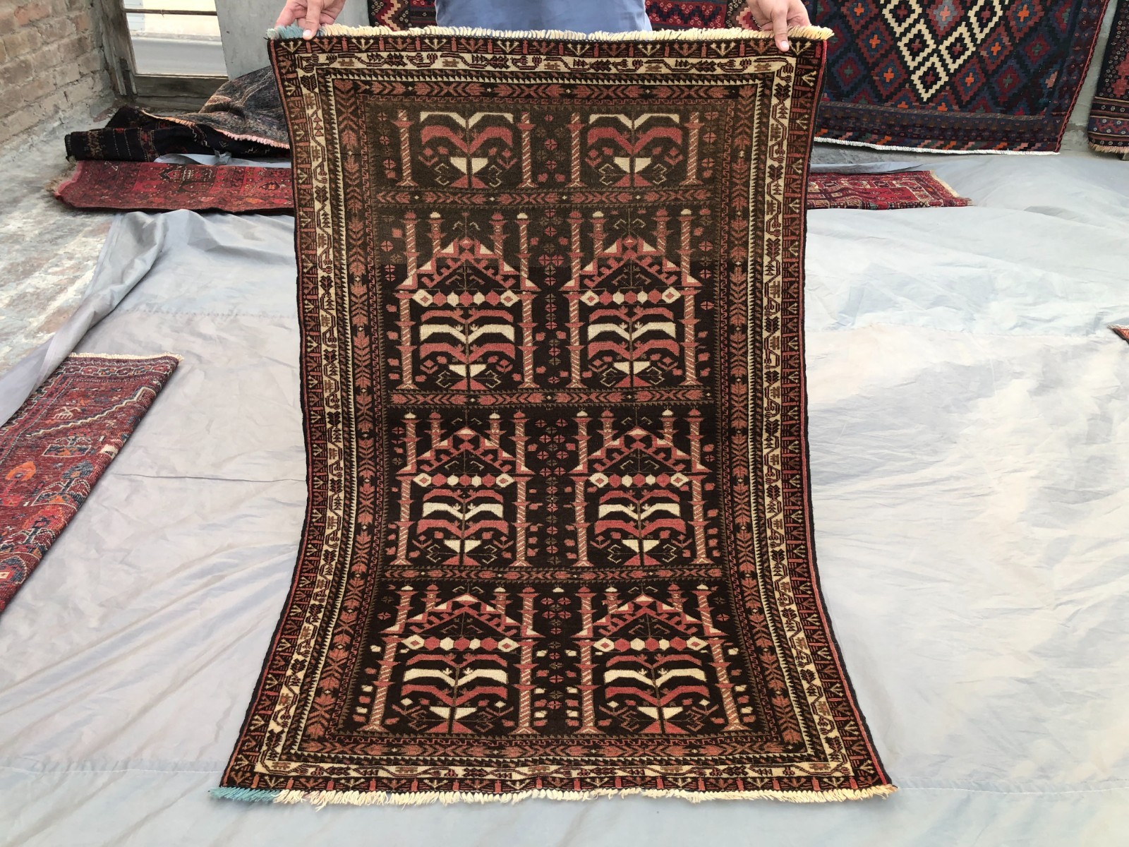 3'1" x 4'8" Afghan Baluchi Rug Hand-Knotted Soft Pile Tribal Geometric Carpet gallery