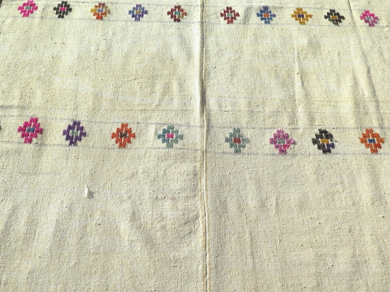 Vintage Turkish Kilim, Area Rugs, Modern Rug Carpet Floor Kelim Rugs 80"x111" gallery