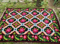 Masterpiece Vintage Romanian Wool hand made Kilim rug carpet 5.11 x 7.3 ft