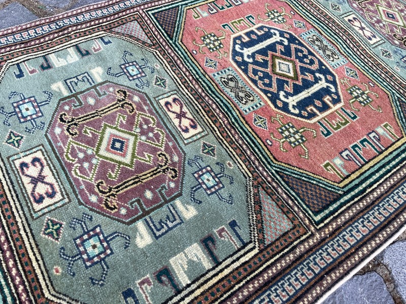 Turkish Vintage Rug Handmade Wool Rug Bohemian Runner Rug Home Rug2,0 x 4,7 ft gallery
