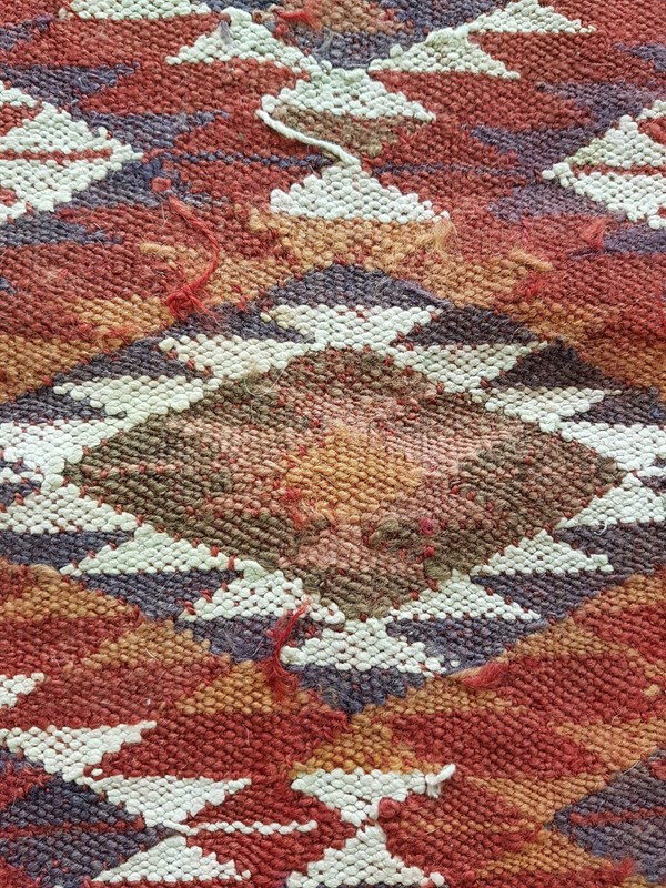 Vintage Handmade Turkish Anatolian Geometric Wool Kilim Rug 174x92 cm gallery