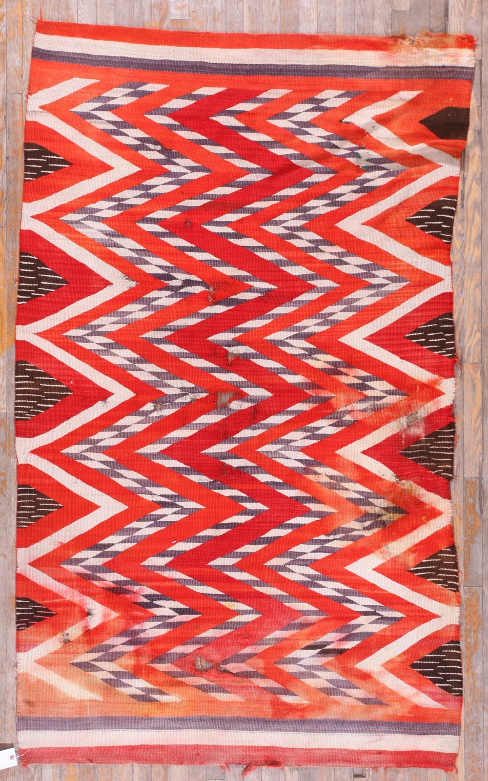 4'x7' Exciting Red Geometric Chevron Pattern Antique Native American Navajo Rug gallery